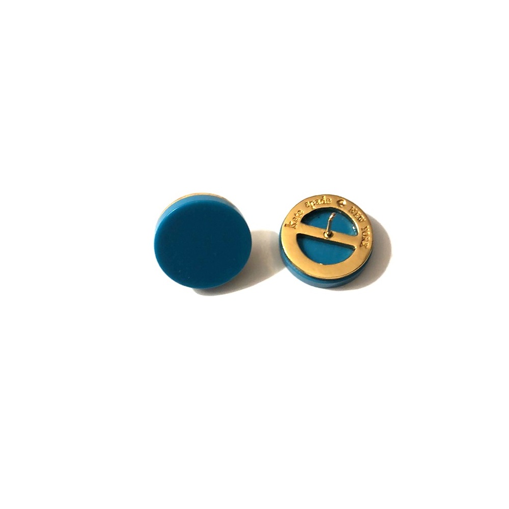 Kate Spade Teal and Gold Circle Earrings
